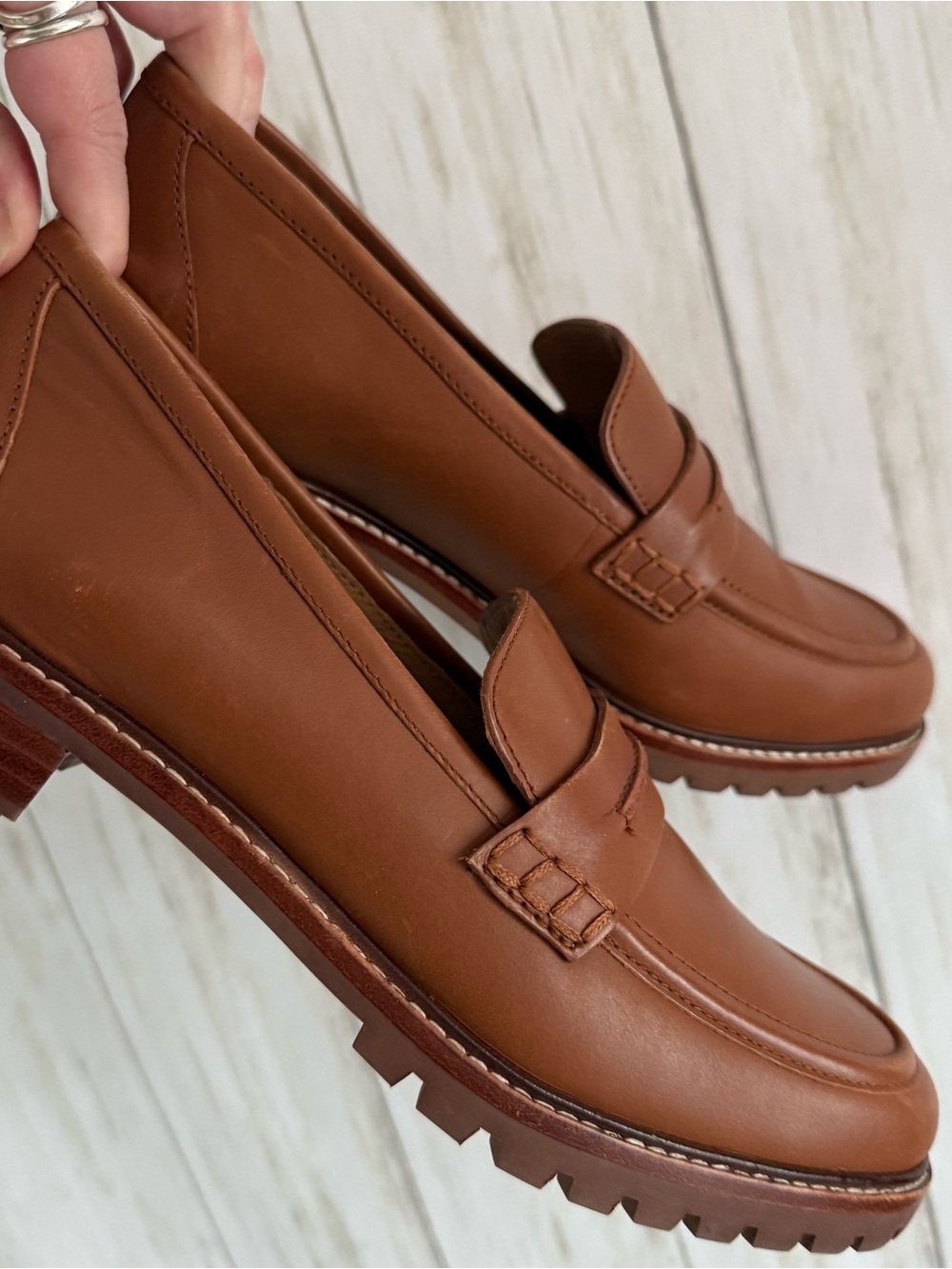 Madewell The Corinne Lugsole Loafer Brown Leather 9.5 NWOB - Picture 8 of 9